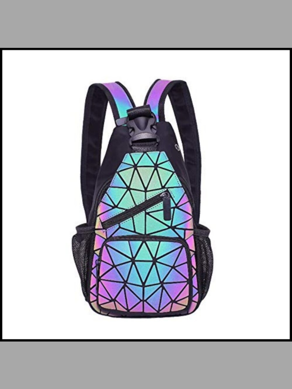 Geometric Sling Bag Crossbody Backpack Luminous Casual Daypack